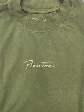 Primitive Olive Script Logo Short Sleeve Tee Size M ZUMIEZ NEW